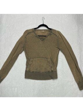 John Varvatos V-Neck Linen Sweater Beige Women’s Small